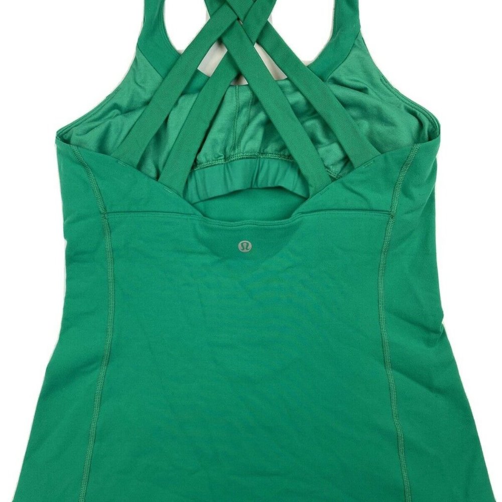 Lululemon Athletica Kelly Green Strap Criss Cross Tank Size XS READ*